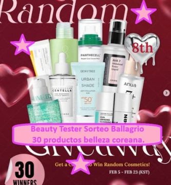 Beauty Tester Sorteo Ballagrio de 30 productos belleza coreana.
