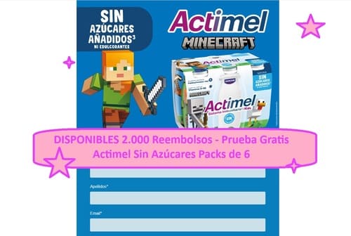 DISPONIBLES 2.000 Reembolsos Actimel Sin Azúcares Packs de 6