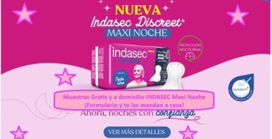 Muestras Gratis y a domicilio INDASEC Maxi Noche ¡Formulario y te las mandan a casa!