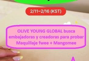 OLIVE YOUNG GLOBAL busca embajadoras y creadoras para probar Maquillaje fwee + Mangomee