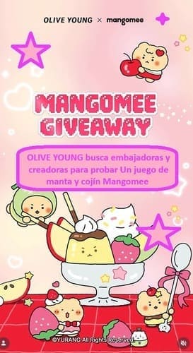 OLIVE YOUNG busca embajadoras y creadoras para probar Un juego de manta y cojín Mangomee 