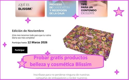 Probar Gratis Productos de belleza con Blissim