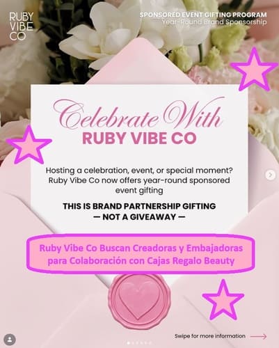 Ruby Vibe Co Buscan Creadoras y Embajadoras para Colaboración con Cajas Regalo Beauty