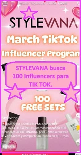 STYLEVANA busca 100 Influencers para TIK TOK.