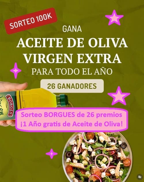Sorteo BORGUES de 26 premios ¡1 Año gratis de Aceite de Oliva!