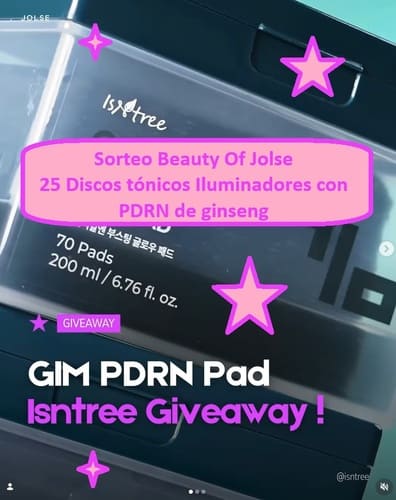 Sorteo Beauty Of Jolse de 25 Discos tónicos Iluminadores con PDRN de ginseng