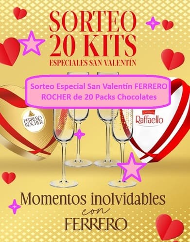 Sorteo Especial San Valentín FERRERO ROCHER de 20 Packs Chocolates