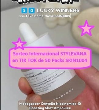 Sorteo Internacional STYLEVANA en TIK TOK de 50 Packs SKIN1004