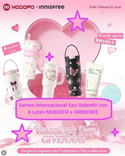 Sorteo Internacional San Valentín con 6 Lotes MODOFO x INNISFREE