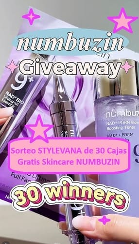 Sorteo STYLEVANA de 30 Cajas Gratis Skincare NUMBUZIN