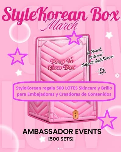 StyleKorean regala 500 LOTES Skincare y Brillo para Embajadoras y Creadoras de Contenidos