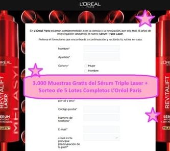 3.000 Muestras Gratis del Sérum Triple Laser + Sorteo de 5 Lotes