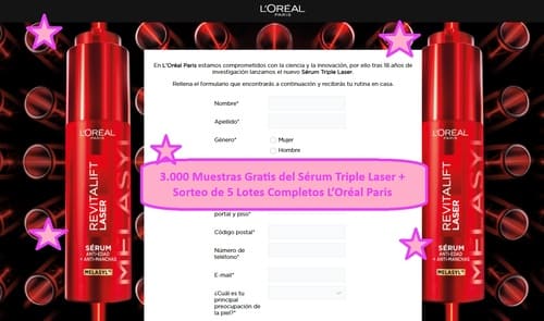3.000 Muestras Gratis del Sérum Triple Laser + Sorteo de 5 Lotes