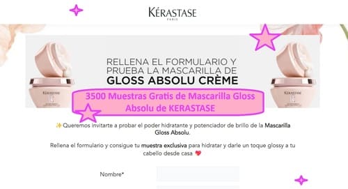 3500 Muestras Gratis de Mascarilla Gloss Absolu de KERASTASE