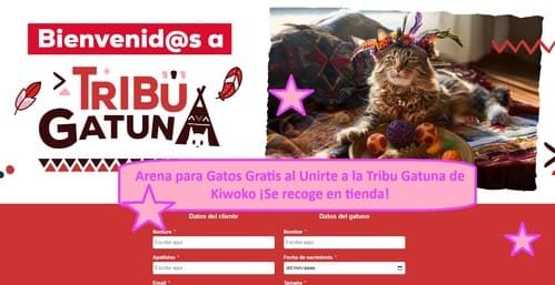 Arena para Gatos Gratis al Unirte a la Tribu Gatuna de Kiwoko ¡Se recoge en tienda!