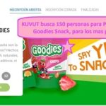 KUVUT busca 150 personas para Probar Gratis Goodies Snack, para los mas peques.