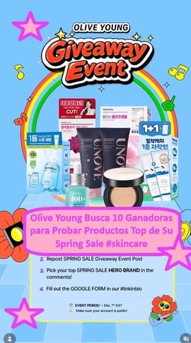 Olive Young Busca 10 Ganadoras para Probar Productos Top de Su Spring Sale