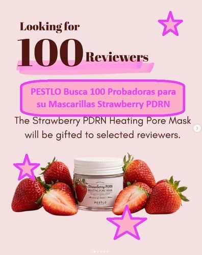 PESTLO Busca 100 Probadoras para su Mascarillas Strawberry PDRN