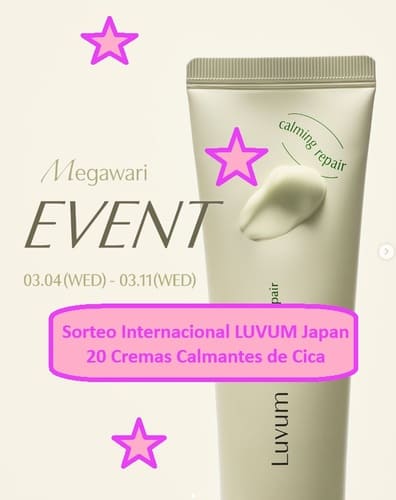 Sorteo Internacional LUVUM Japan 20 Cremas Calmantes de Cica