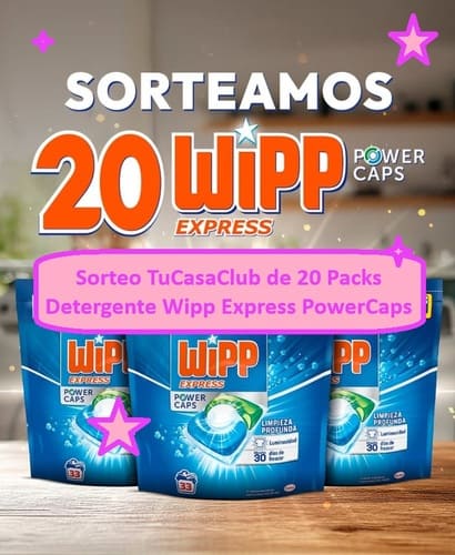 Sorteo TuCasaClub de 20 Packs Detergente Wipp Express PowerCaps (Solo España)