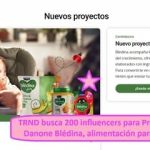 TRND busca 200 influencers para Probar Gratis Danone Blédina, alimentación para peques.