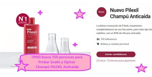 TRND busca 750 personas para Probar Gratis y Opinar Champú PILEXIL Anticaída