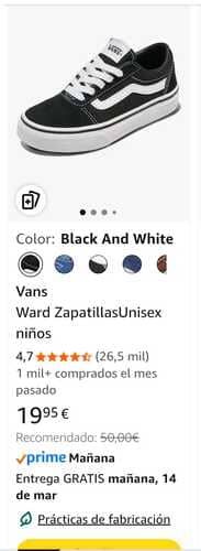 Zapatillas VANS de oferta en Amazon