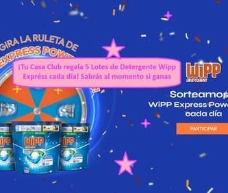 ¡Tu Casa Club regala 5 Lotes de Detergente Wipp Expréss cada día! Sabrás al momento si ganas
