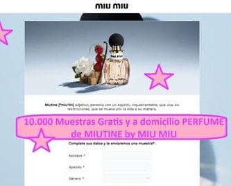 10.000 Muestras Gratis y a domicilio PERFUME de MIUTINE by MIU MIU