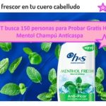 KUVUT busca 150 personas para Probar Gratis H&S Mentol Champú Anticaspa