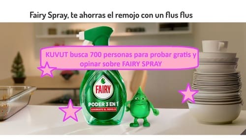 KUVUT busca 700 personas para probar gratis y opinar sobre FAIRY SPRAY