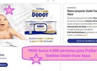 TRND busca 4.000 personas para Probar Gratis Toallitas Dodot Pure Aqua
