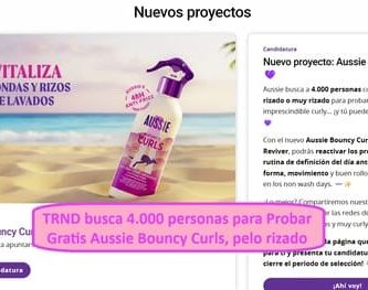 TRND busca 4.000 personas para Probar Gratis Aussie Bouncy Curls, para pelo rizado