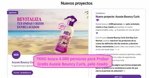TRND busca 4.000 personas para Probar Gratis Aussie Bouncy Curls, para pelo rizado