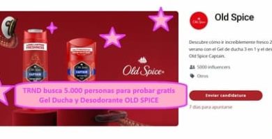 TRND busca 5000 personas para probar gratis Gel Ducha y Desodorante OLD SPICE