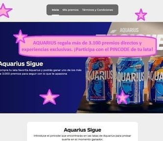 AQUARIUS regala más de 3.100 premios directos y experiencias exclusivas. ¡Participa con el PINCODE de tu lata!