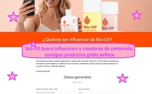Bio-Oil busca influencers y creadoras de contenido, consigue productos gratis belleza