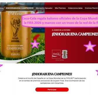 Coca-Cola regala balones oficiales de la Copa Mundial de la FIFA 2026 y marcos con un trozo de la red de la final