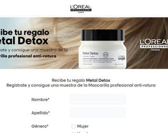 Muestras gratis mascarilla Metal Detox de L'Oréal Professionnel, cabello teñido.