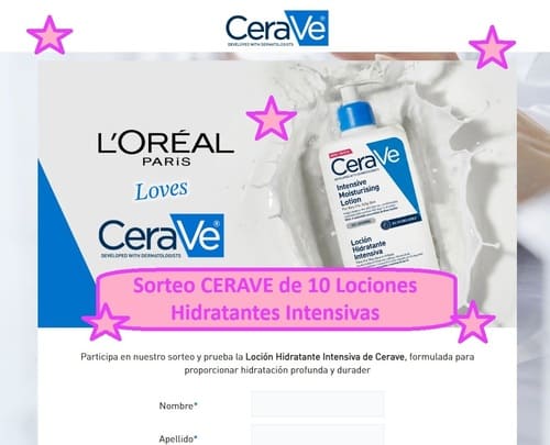 Sorteo CERAVE de 10 Lociones Hidratantes Intensivas