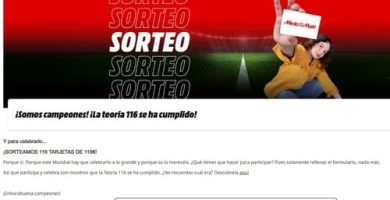Sorteo MEDIAMARK de 116 Tarjetas Regalo con 116&euro; para celebrar MUNDIAL 2026