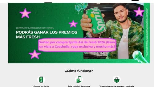 Sorteo por compra Sprite Así de Fresh 2026 ¡Gana un viaje a Coachella, ropa exclusiva y mucho más!