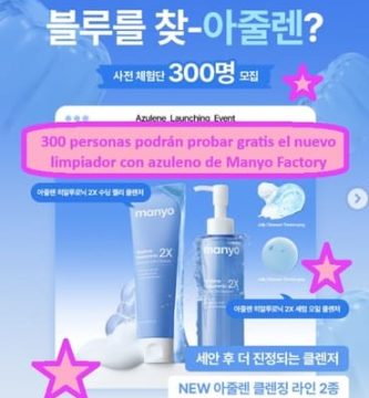 300 personas podrán probar gratis el nuevo limpiador con azuleno de Manyo Factory