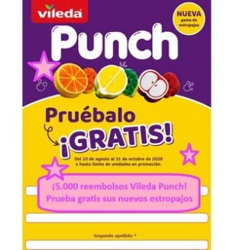 5.000 reembolsos Vileda Punch Prueba gratis sus nuevos estropajos