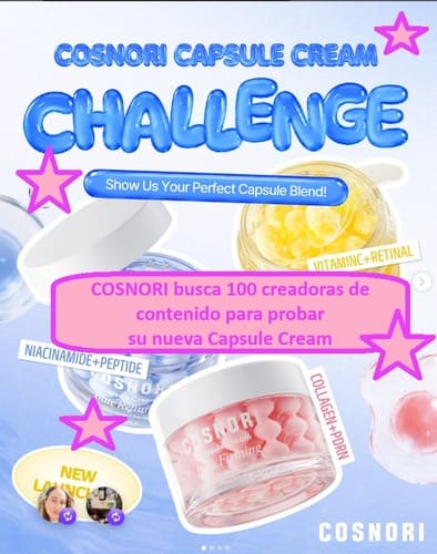 COSNORI busca 100 creadoras de contenido para probar su nueva Capsule Cream