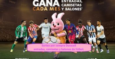 Sorteo por compra Duracell entradas, camisetas y balones de f&uacute;tbol.