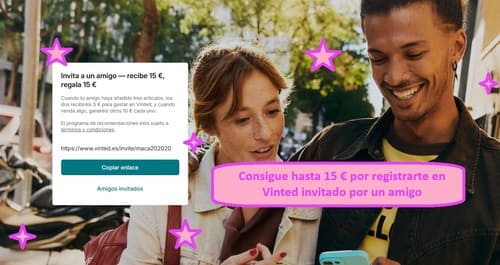 Consigue hasta 15 € por registrarte en Vinted invitado por un amigo