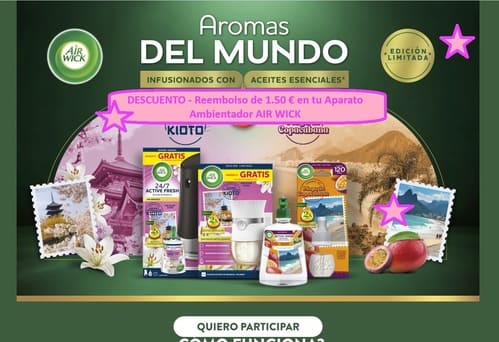 DESCUENTO Reembolso de 1.50 en tu Aparato Ambientador AIR WICK