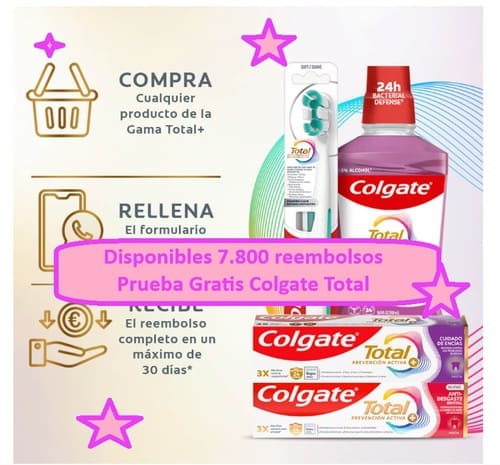 Disponibles 7.800 reembolsos Prueba Gratis Colgate Total