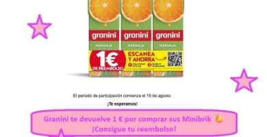 Granini te devuelve 1 € por comprar sus Minibrik 🍊 ¡Consigue tu reembolso!